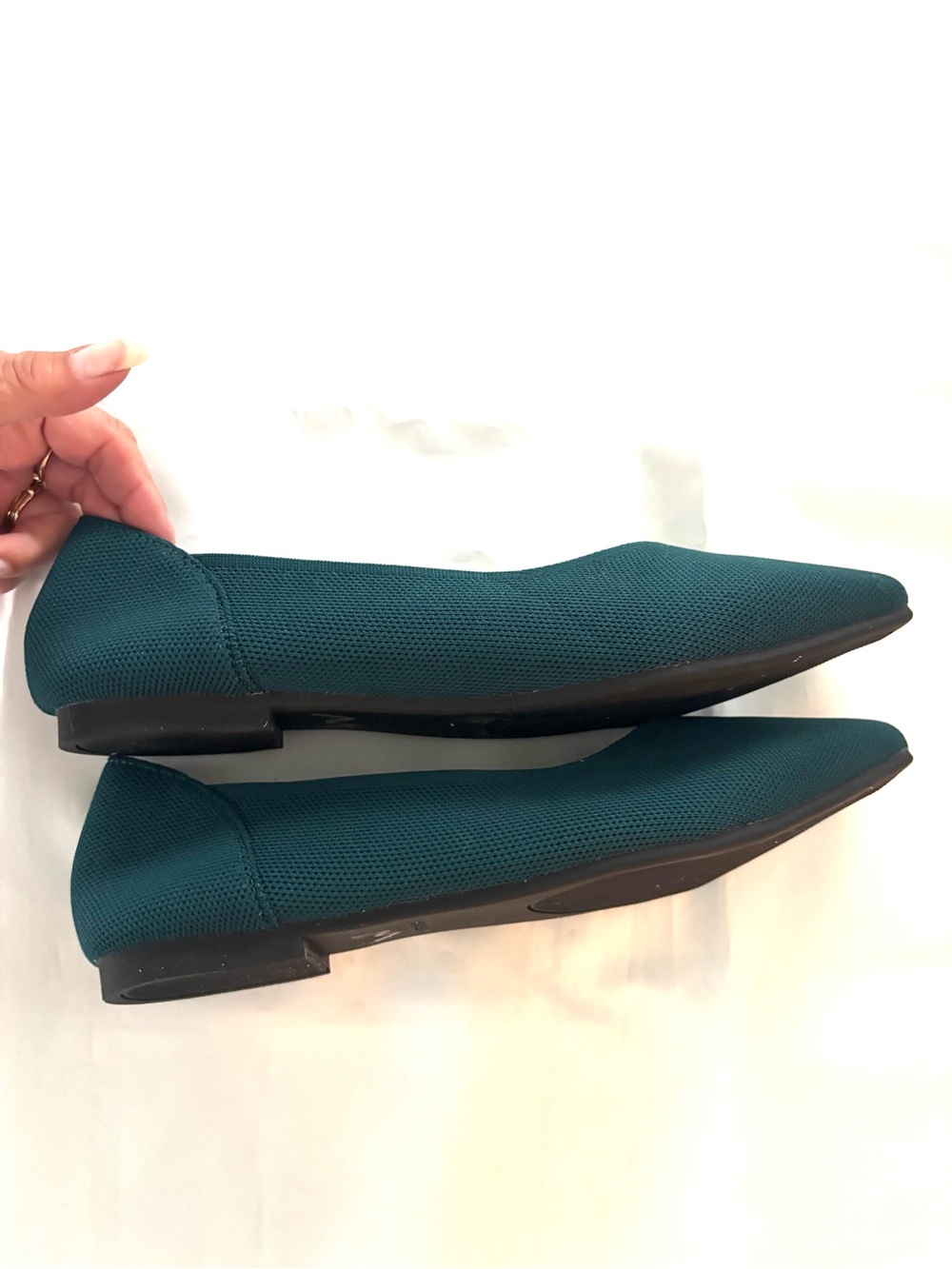 NWOT Semwiss Teal Pointed Toe Ballet Flats SZ 8.5 - Picture 4 of 14